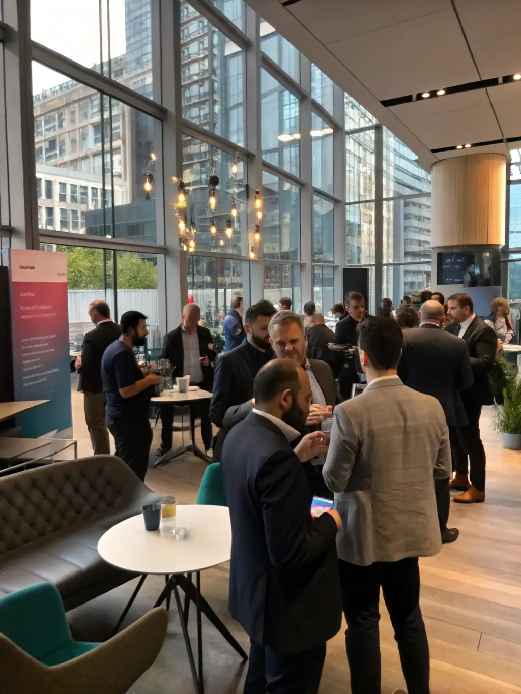A networking event at the Startupsummit conference, showcasing entrepreneurs and investors connecting and exchanging ideas in a relaxed setting in Chennai, India.